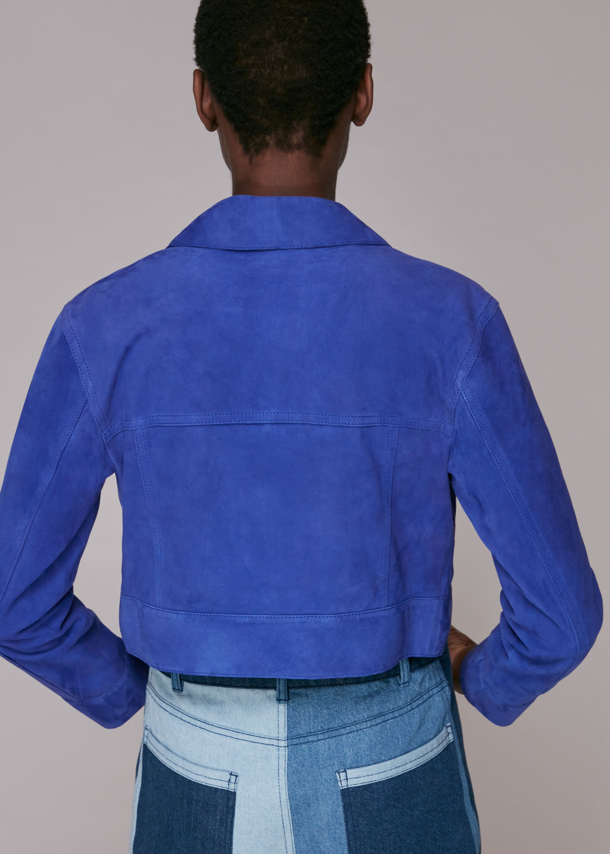 Zara blue suede jacket online
