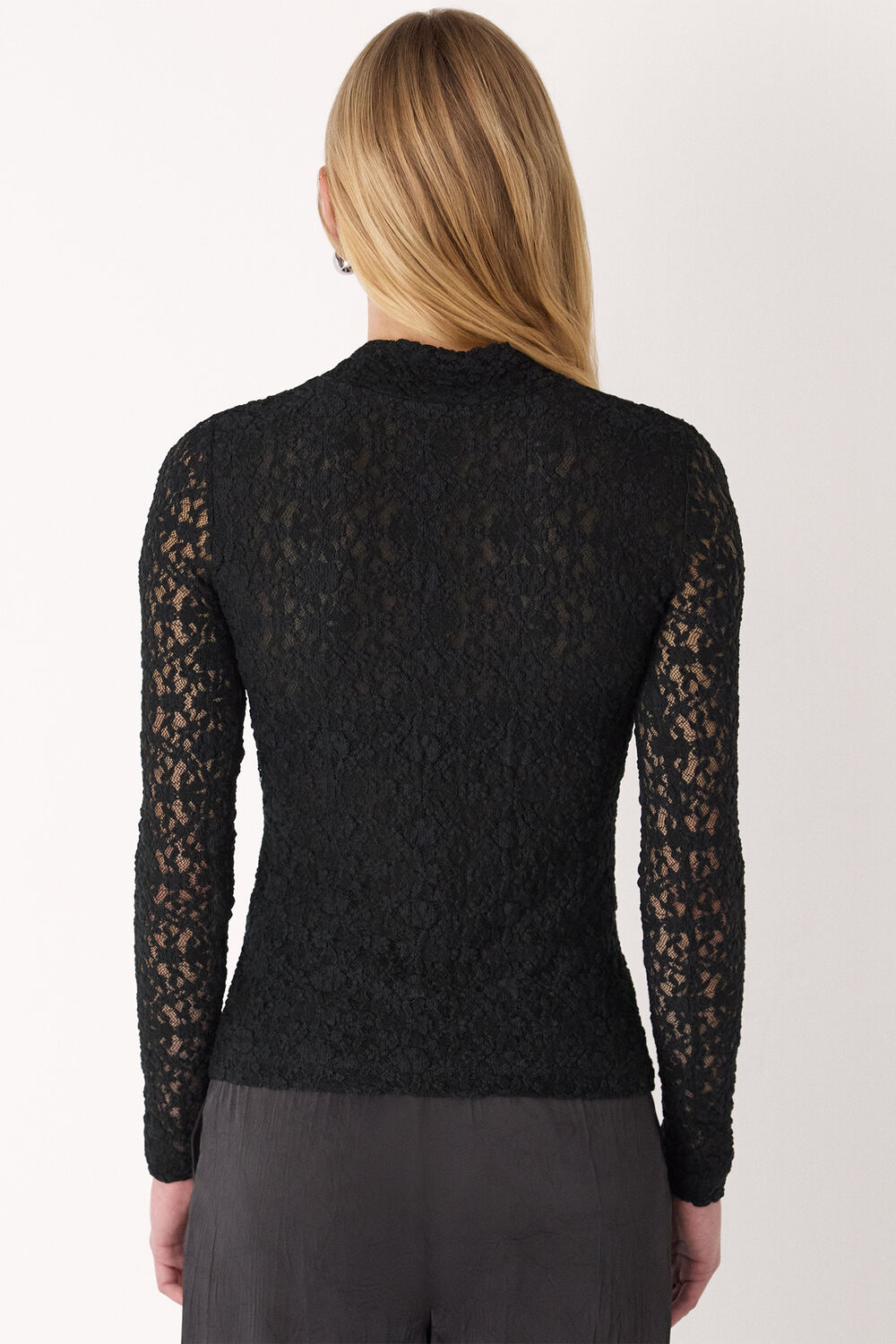 Lace Detail High Neck Top