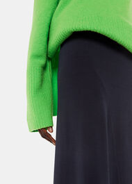 Petite Ottoman Rib Curved Hem Skirt