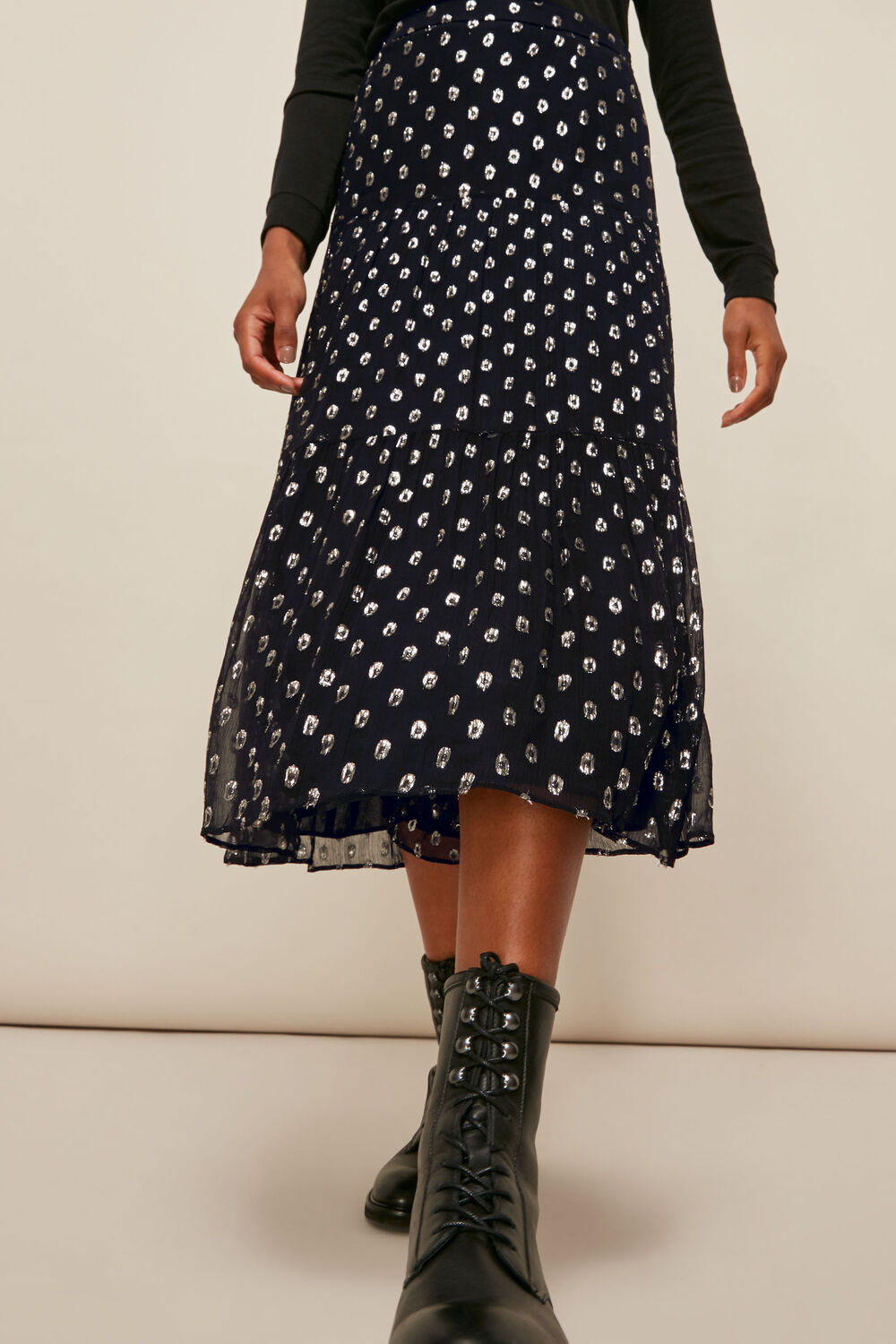 Metallic Dobby Skirt