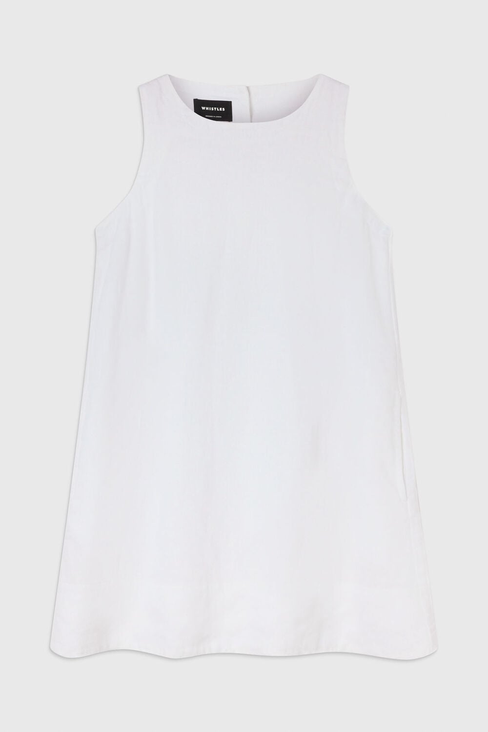 White Swing Linen Mini Dress