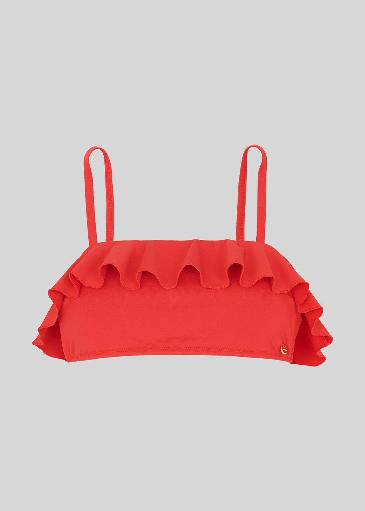 Cali Frill Bikini Top Red