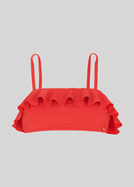 Cali Frill Bikini Top Red