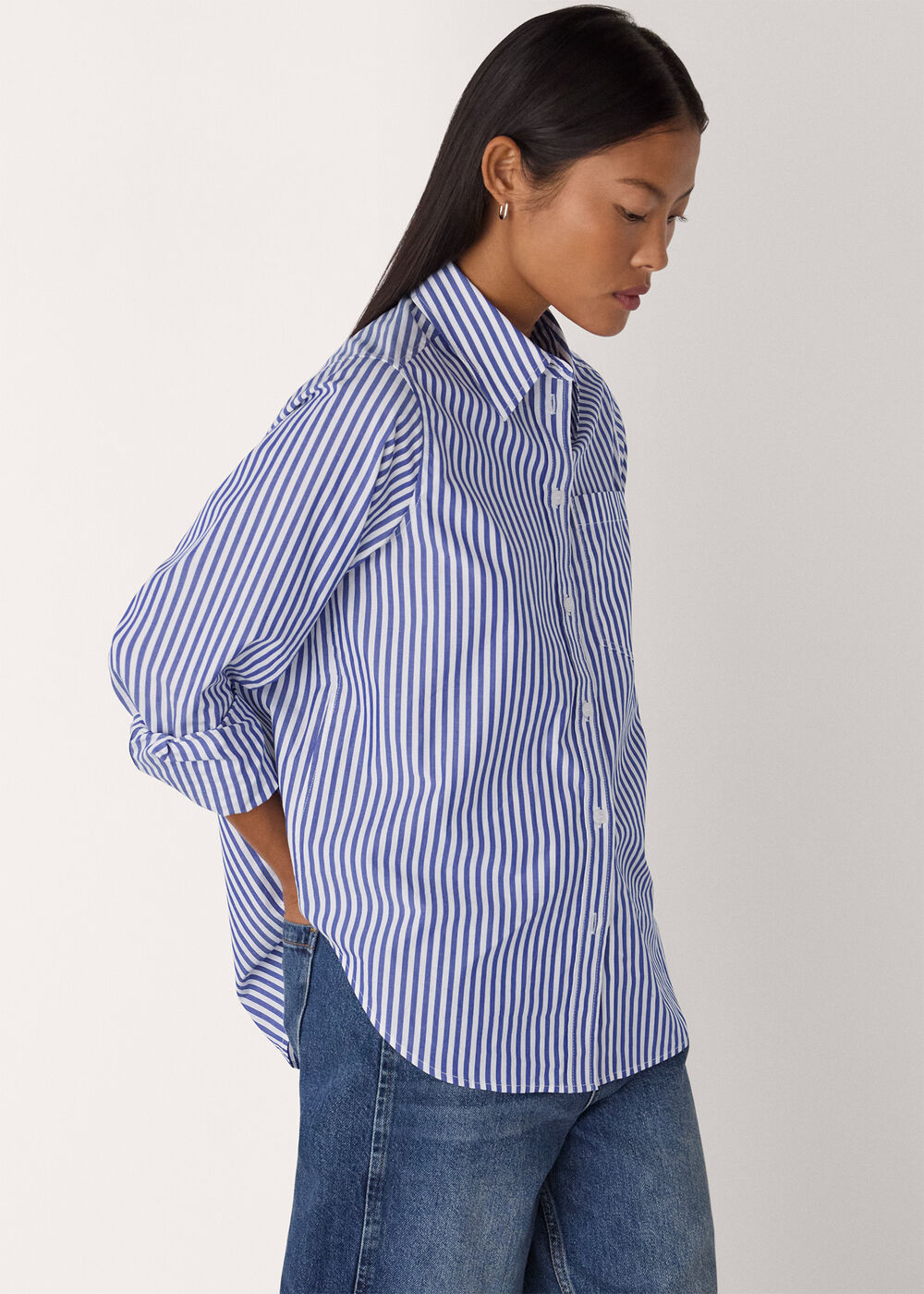 Petite Relaxed Fit Stripe Shirt