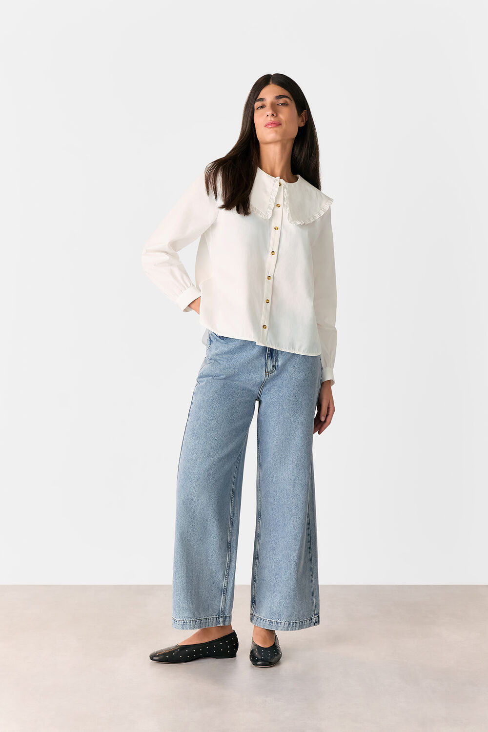 Cotton Collar Detail Top