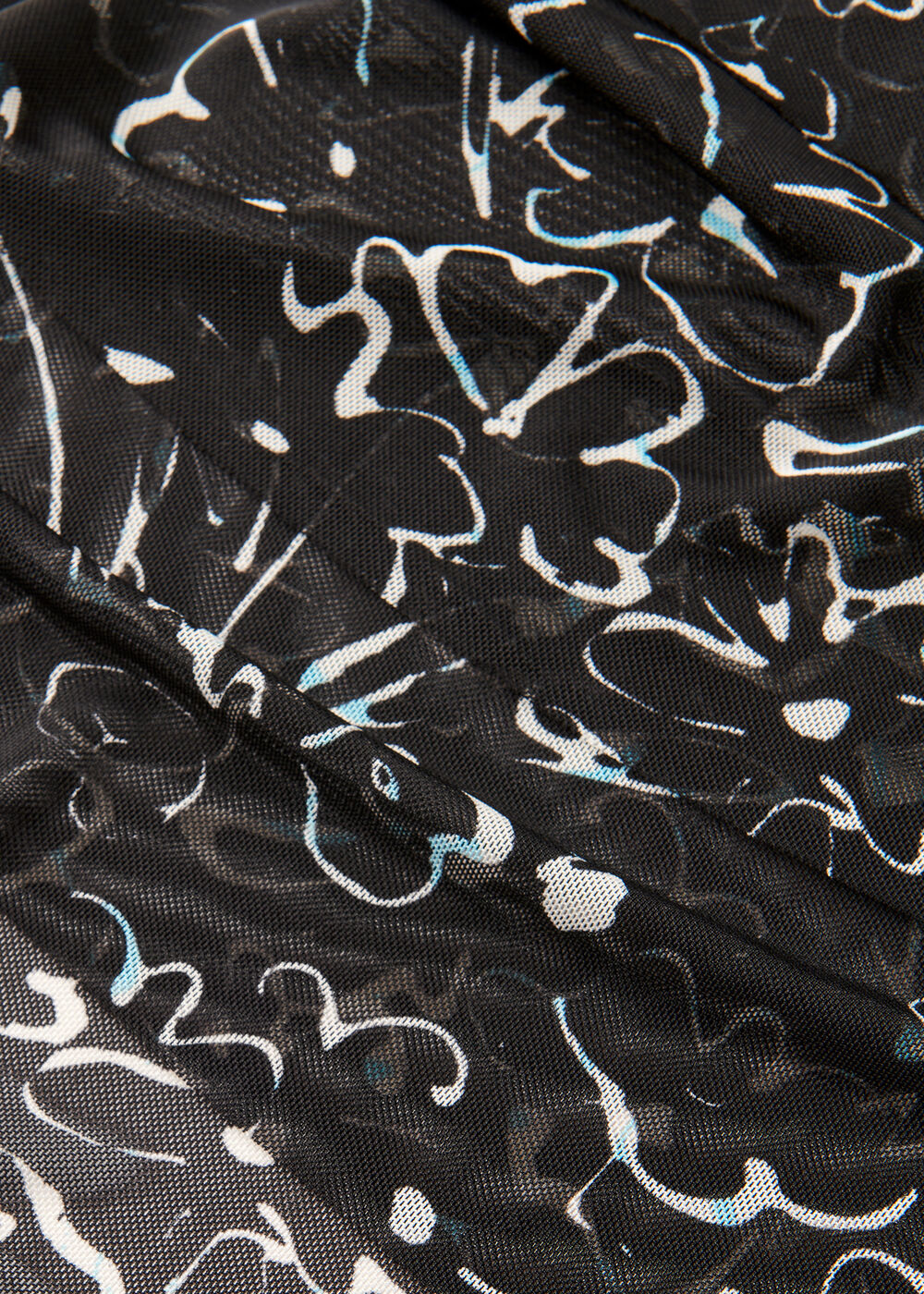 Scribble Bouquet Mesh Dress