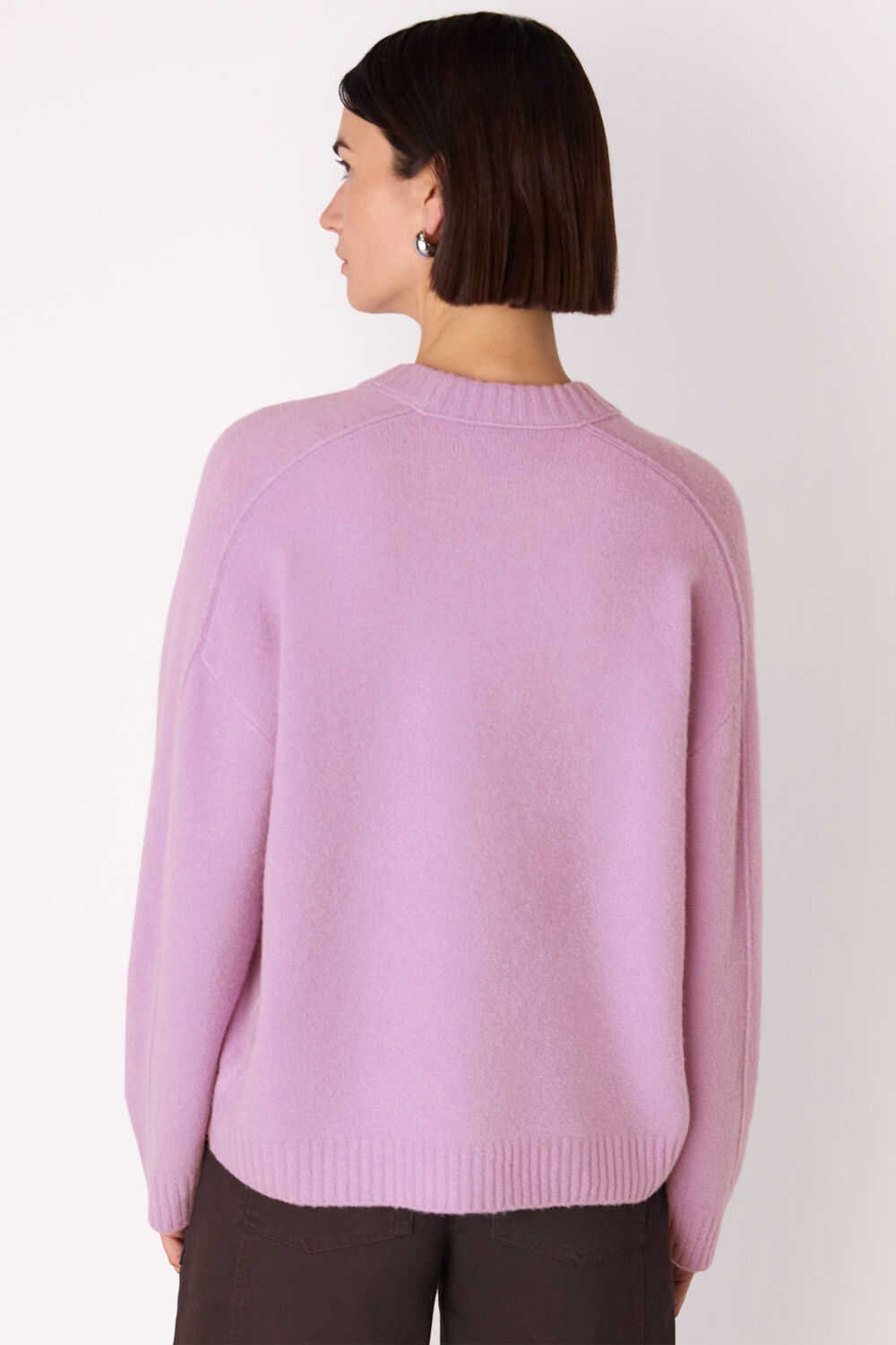Lilac Wool Mix Seam Detail Knit