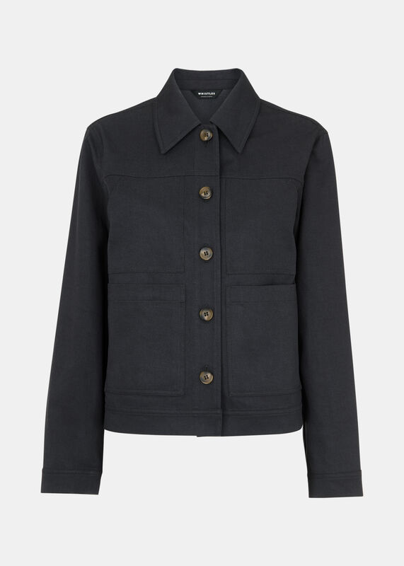 Washed Black Mia Pocket Detail Jacket