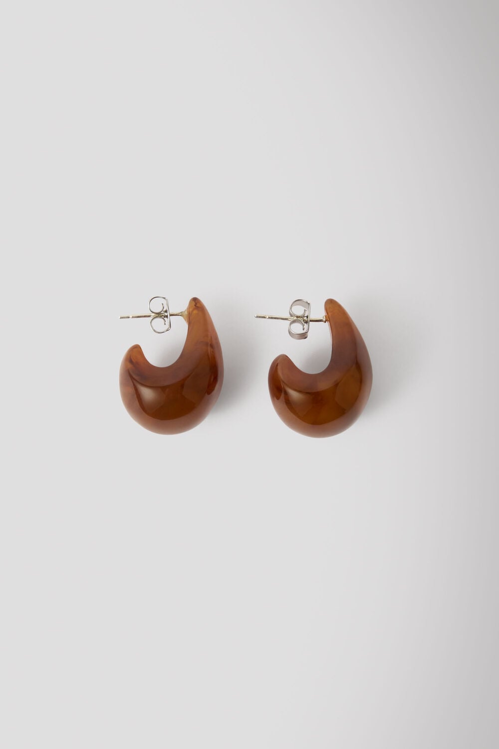 Brown Curved Resin Earring