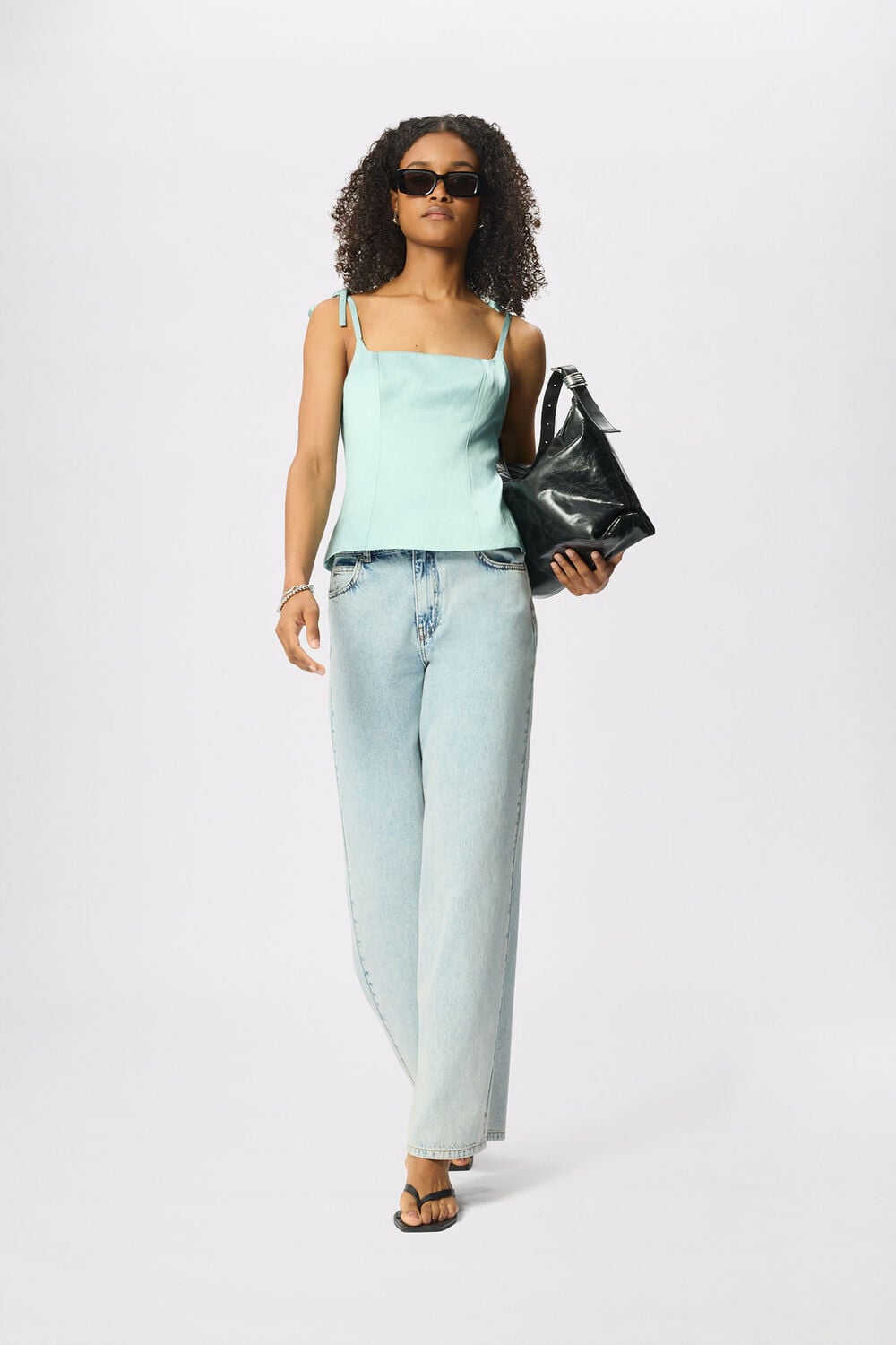 Pale Blue Satin Cami Top