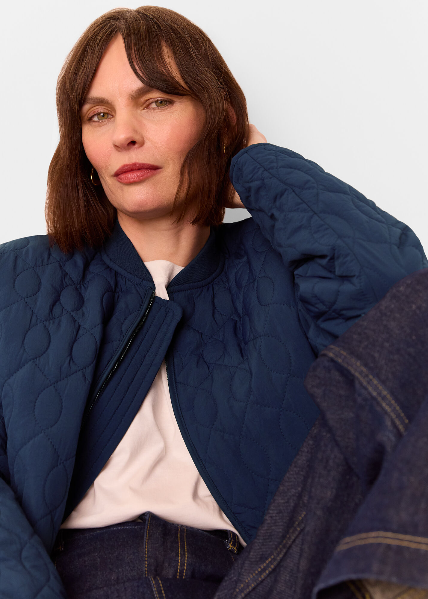 TaylorMade ネイビー キルティングジャケット S Navy Nia Drawstring Quilted Jacket | WHISTLES | Whistles US |
