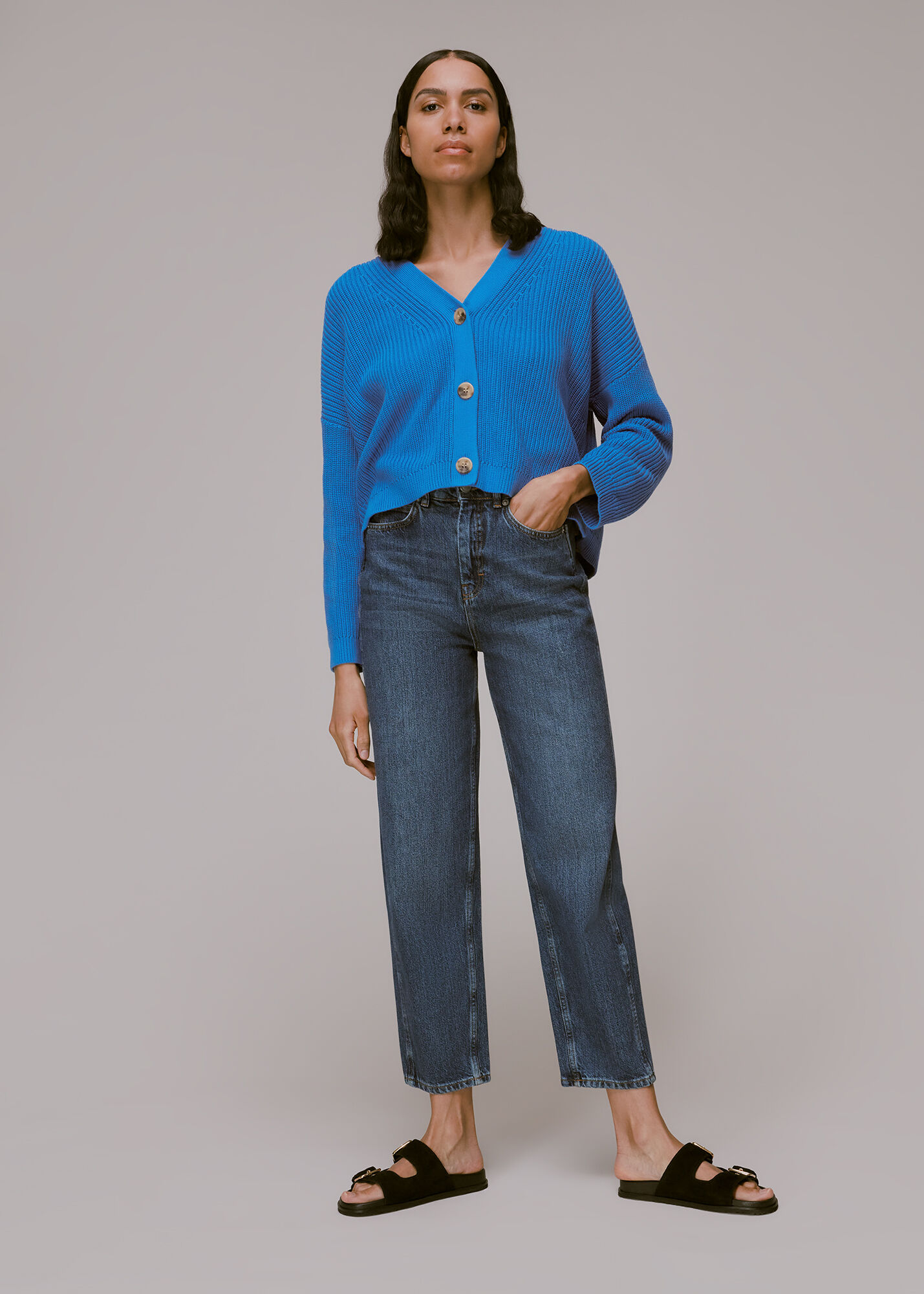 Blue Mara Knitted Cardigan WHISTLES