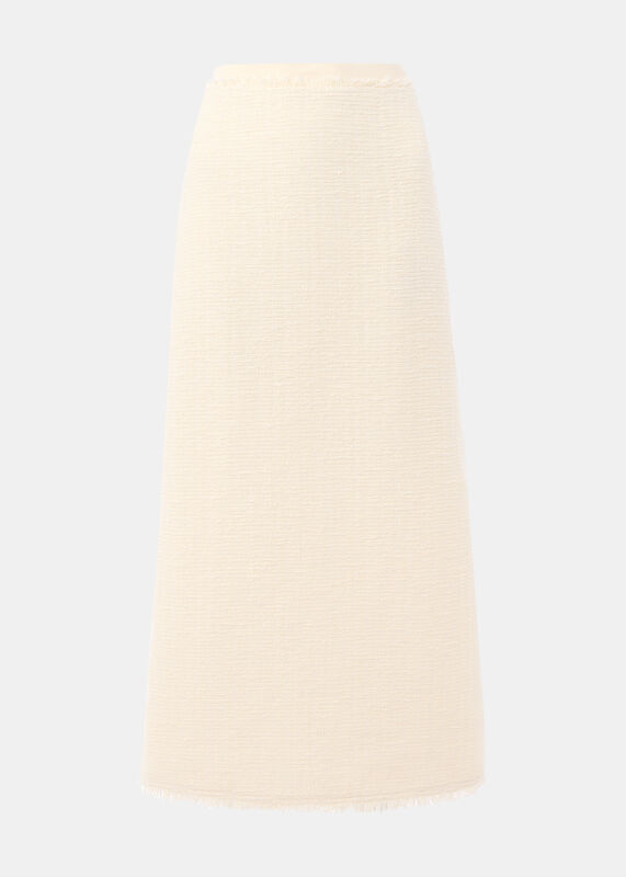 Ivory Lucie Boucle Pencil Midi Skirt