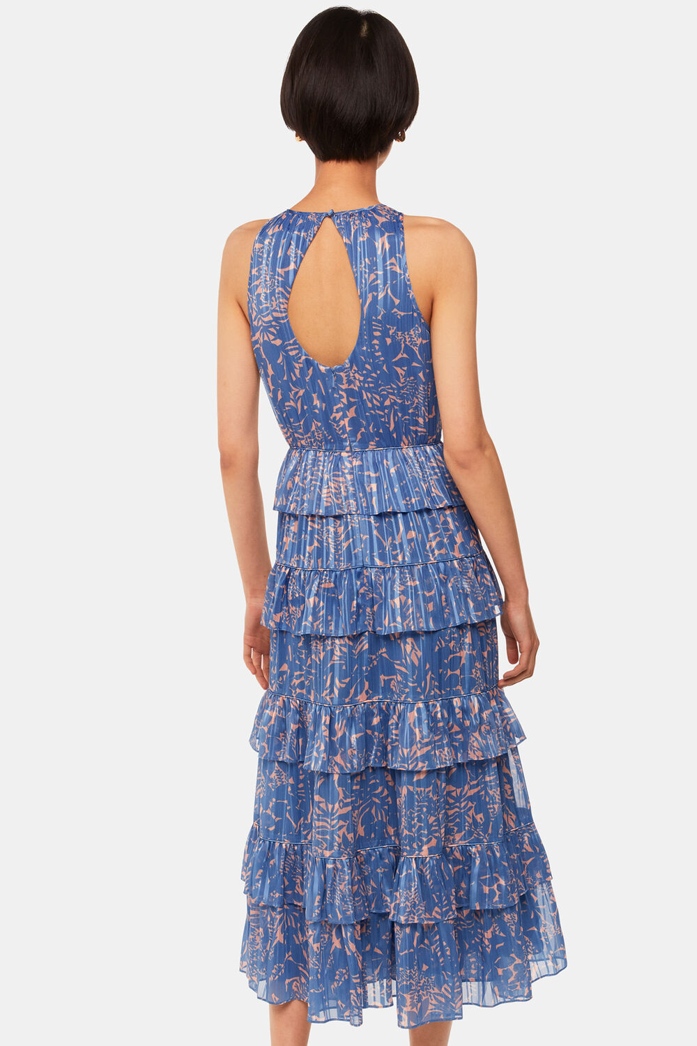 Purple Tropical Leaves Paloma Dress