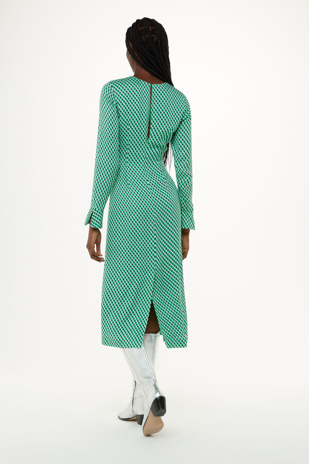 Crosshatch Print Minimal Dress