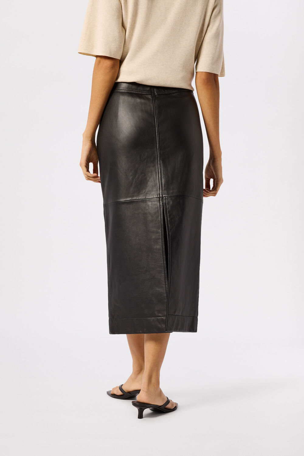 Jamie Leather Midi Skirt