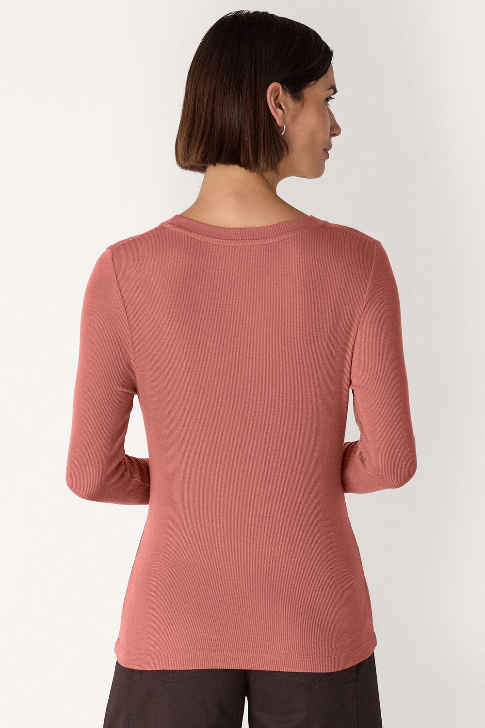 Rose Essential Ribbed Crew