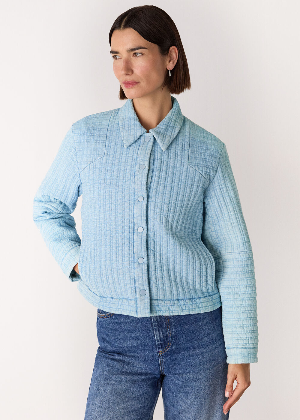 Cotton Quilted Chambray Jacket