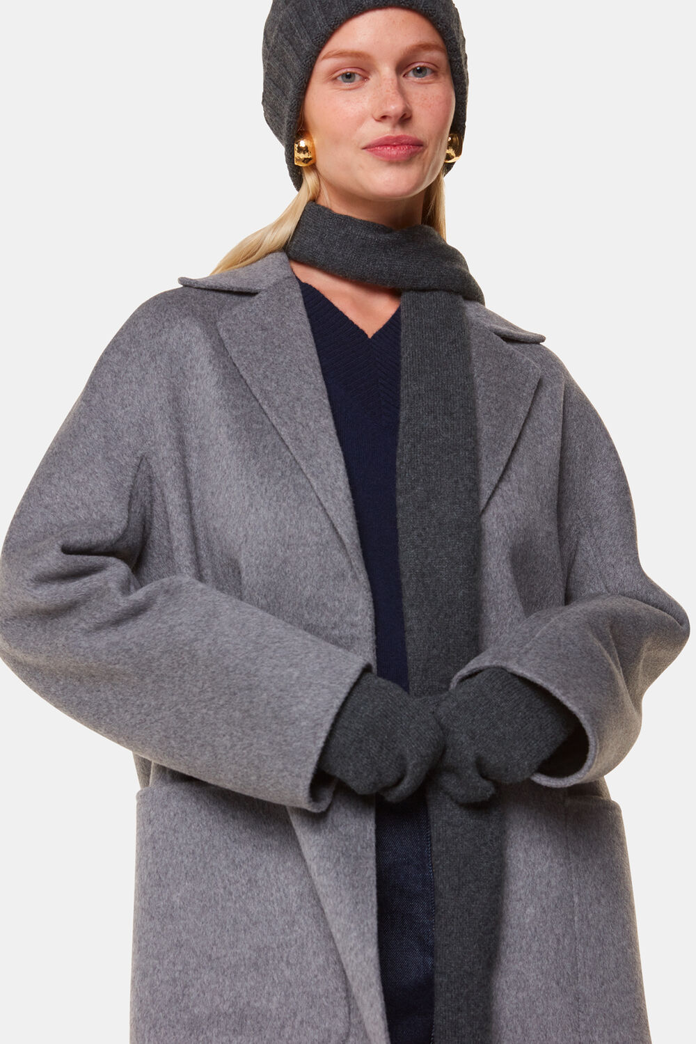 Dark Grey Cashmere Wool Blend Hat