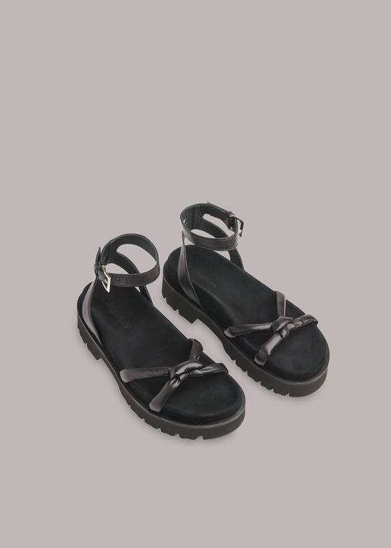 Black Mina Knotted Sandal
