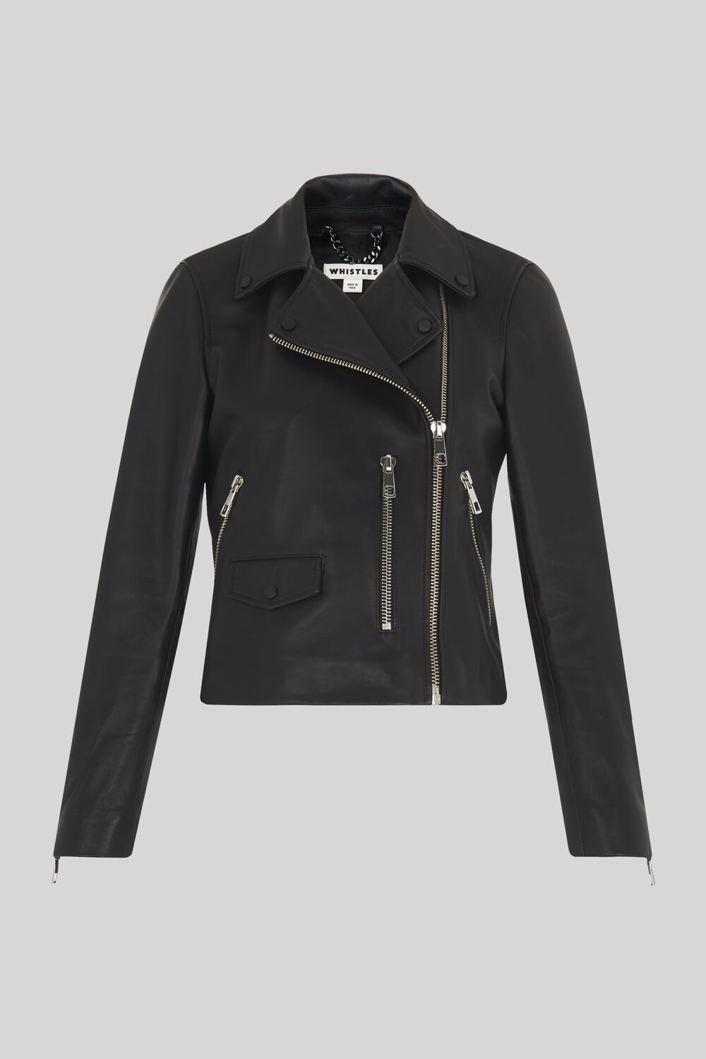 Black Agnes Leather Biker