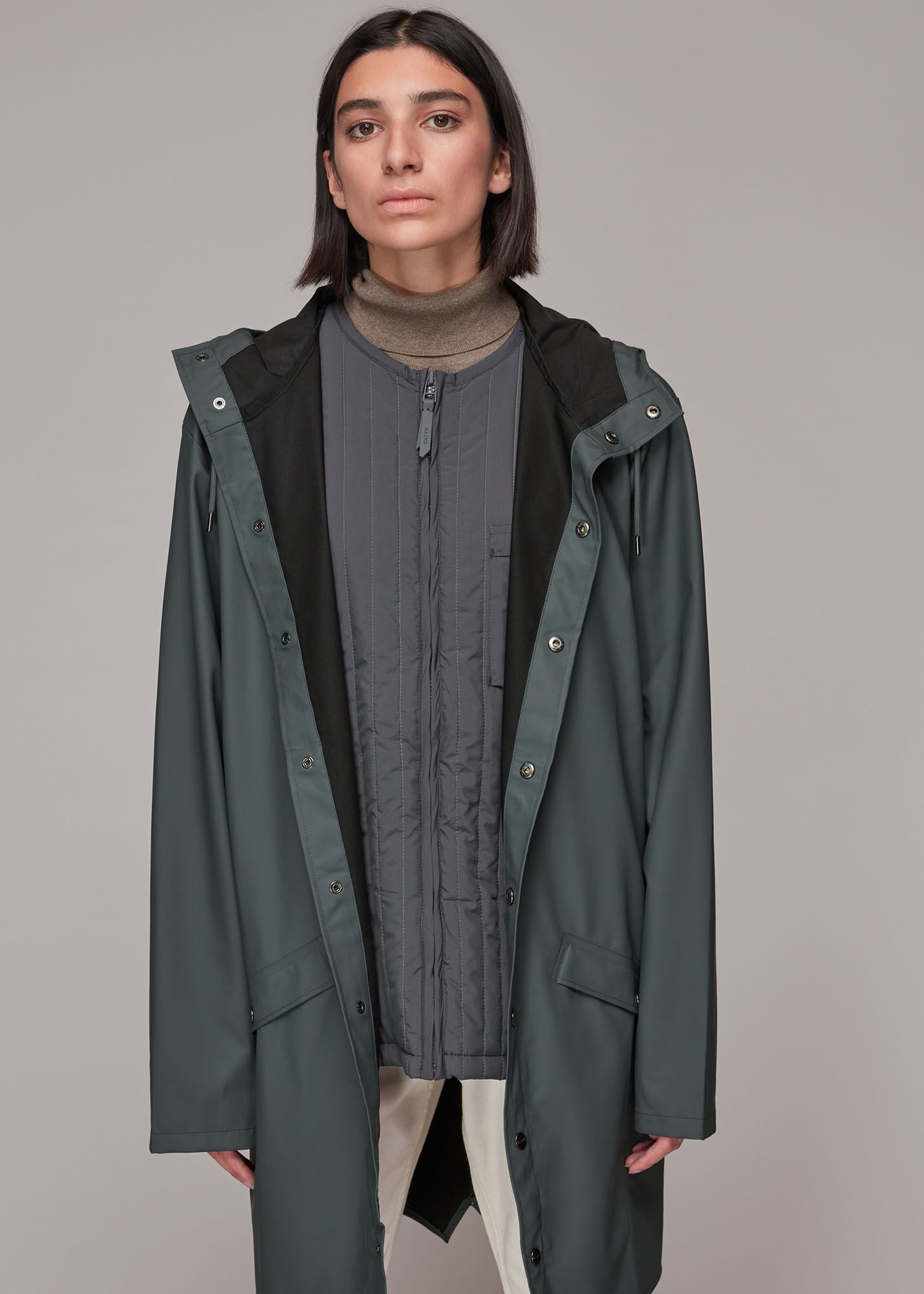 Rains long jacket best sale charcoal