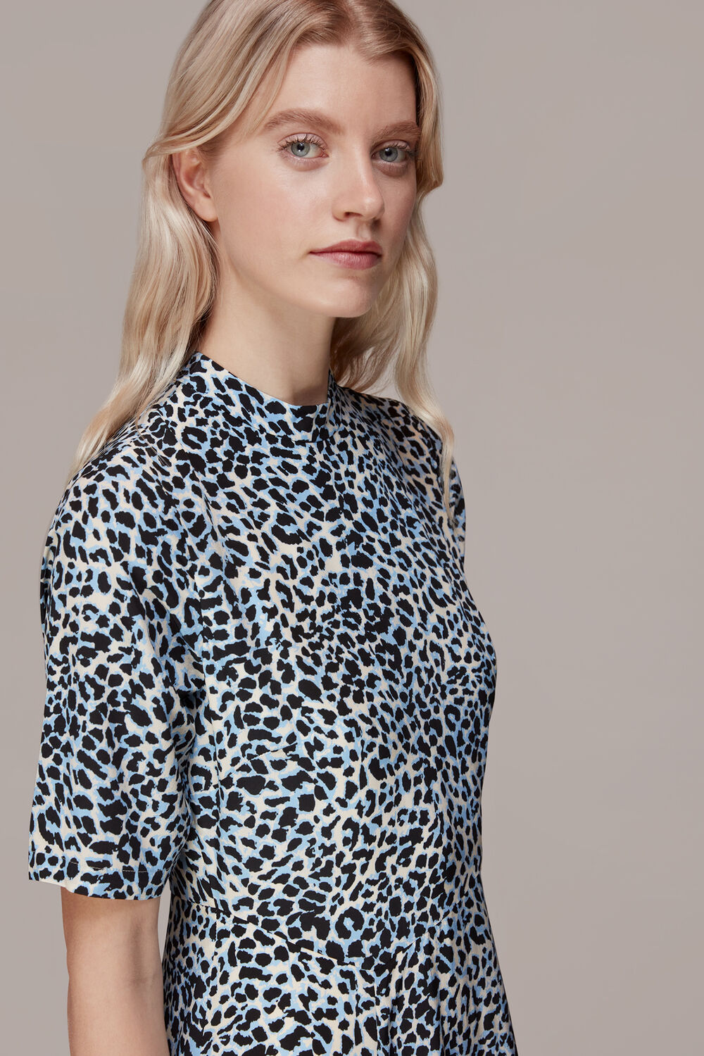 Multicolour Abstract Cheetah Silk Dress