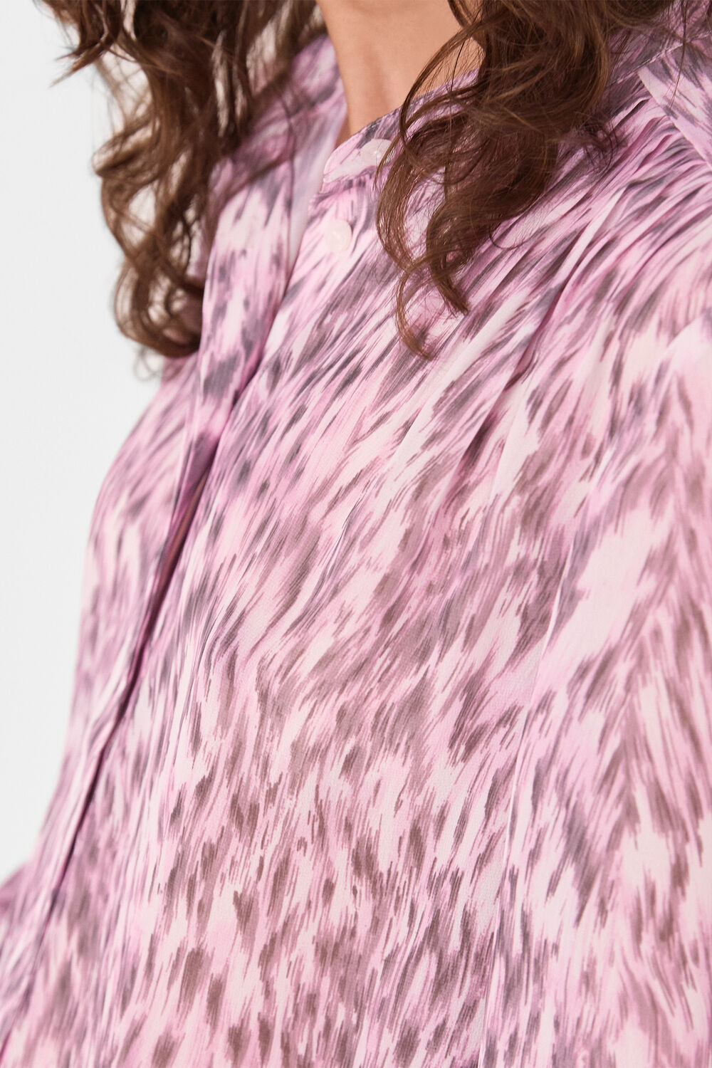 Leopard Pleat Detail Shirt