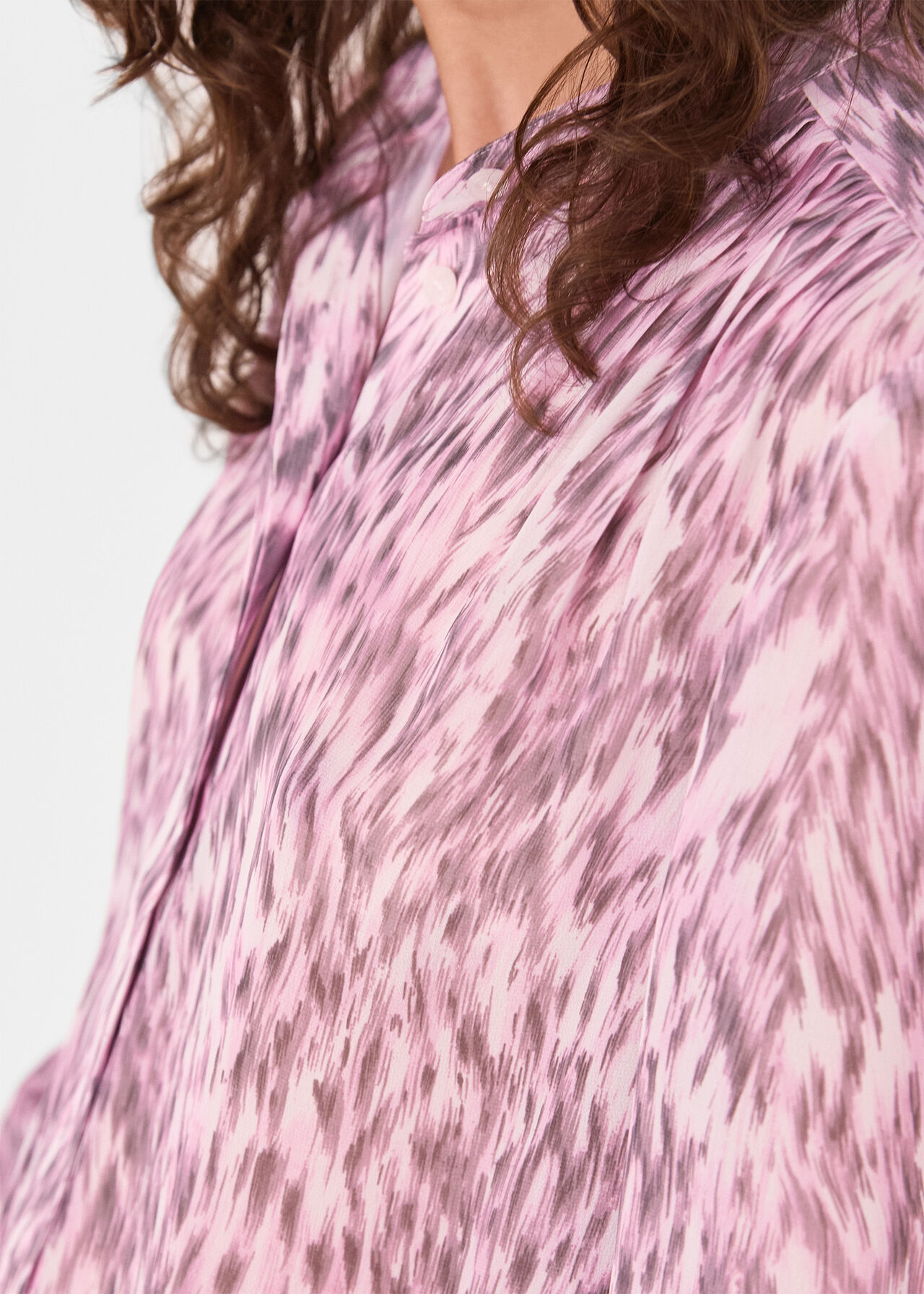 Leopard Pleat Detail Shirt
