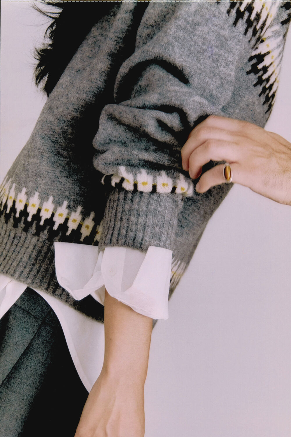 Wool Mix Fairisle Detail Knit