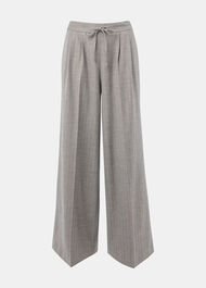 Petite Herringbone Wide Leg Trouser