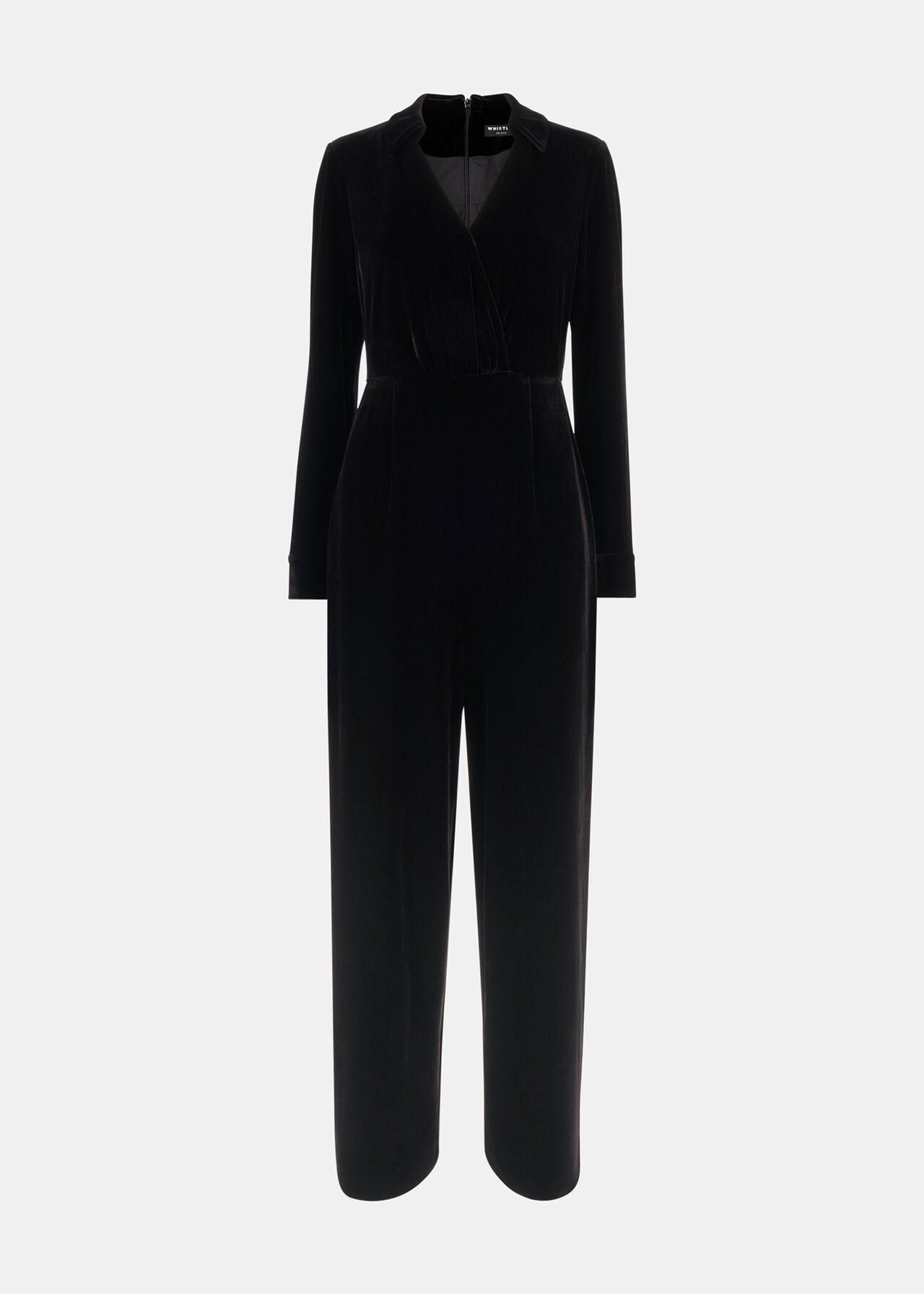 Petite Wrap Velvet Jumpsuit