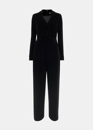 Petite Wrap Velvet Jumpsuit