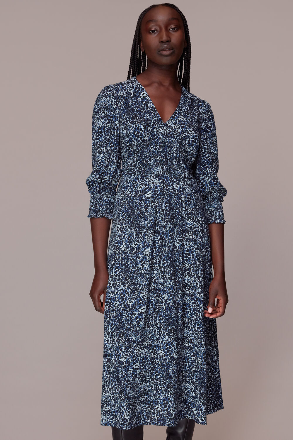 Speckled Leopard Midi Dress