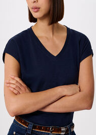 Willa V-Neck Cap Sleeve Tee