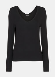 Essential Ribbed V Neck