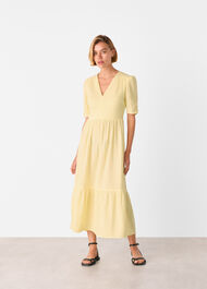 Textured Cotton Midi Dress