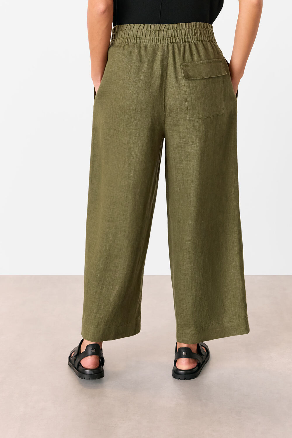 Petite Linen Pocket Trouser