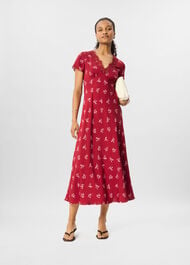 Petite Floral Lace Trim Midi Dress