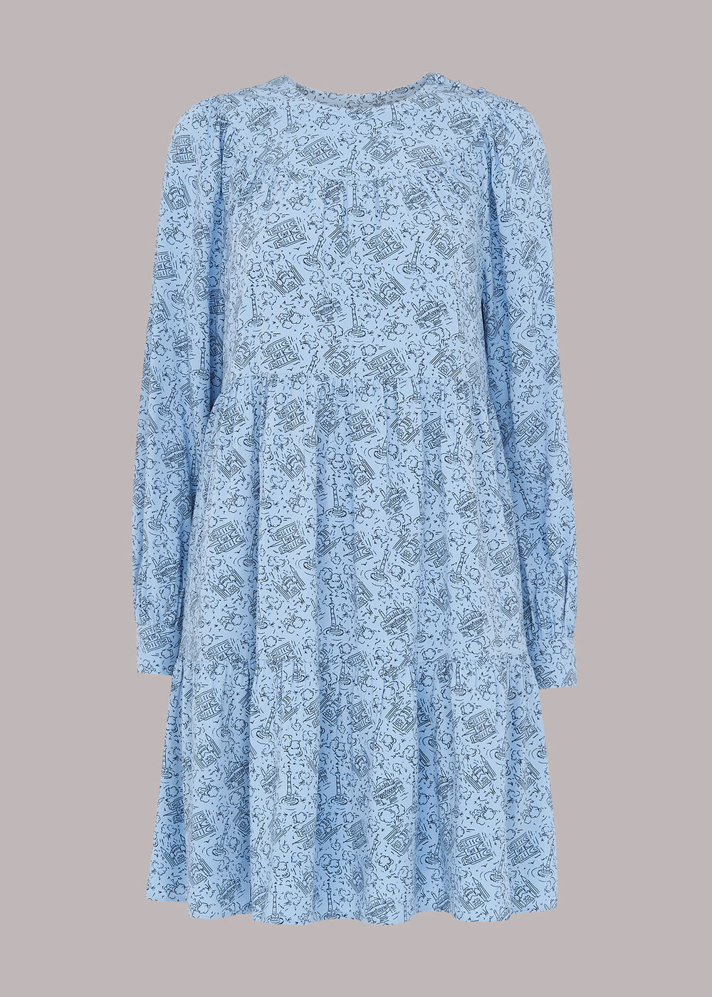 Monument Print Trapeze Dress