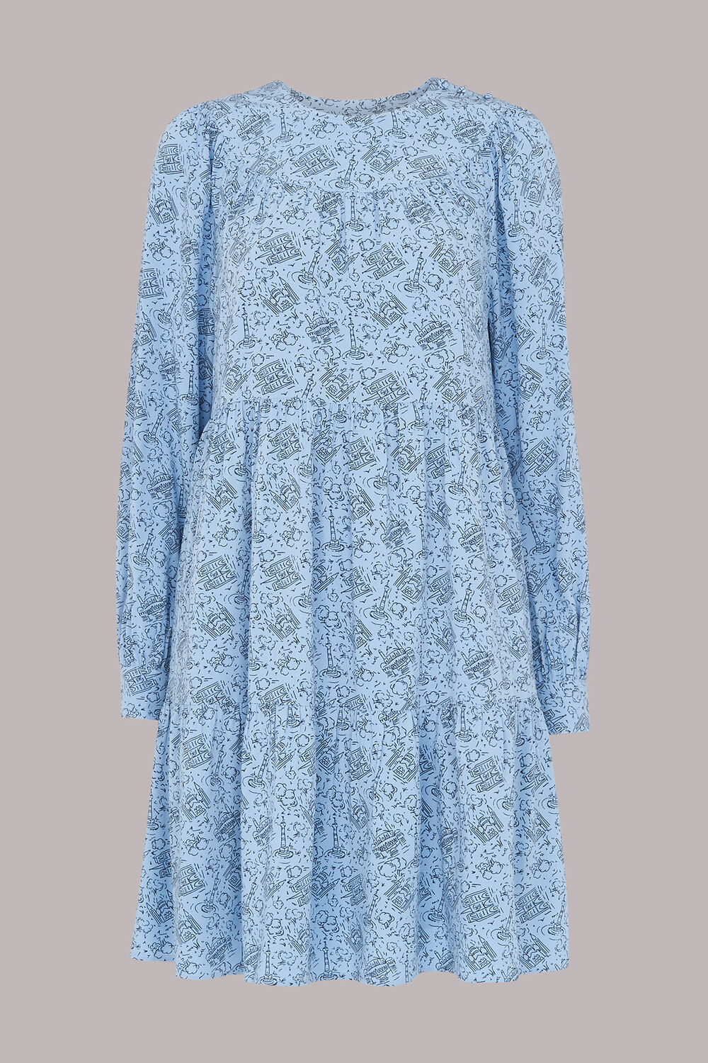 Monument Print Trapeze Dress