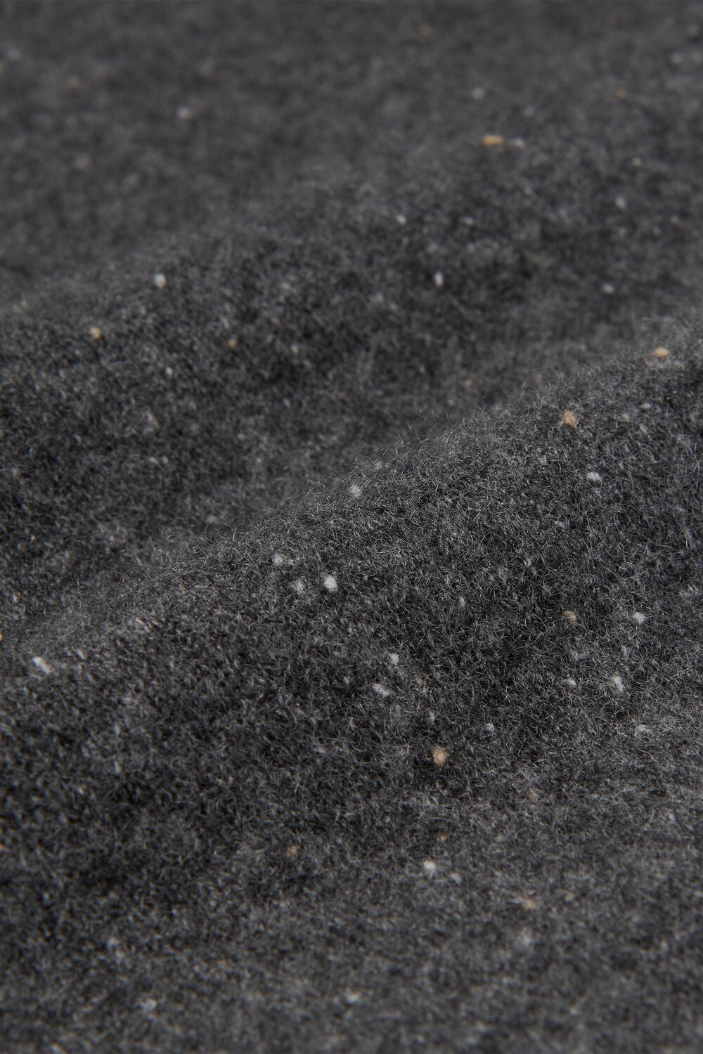 Dark Grey Cashmere Fleck Crew Neck Knit