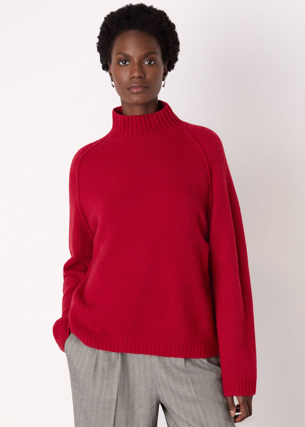 Wool Mix Split Funnel Knit