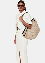 Linen Blend Maxi Skirt