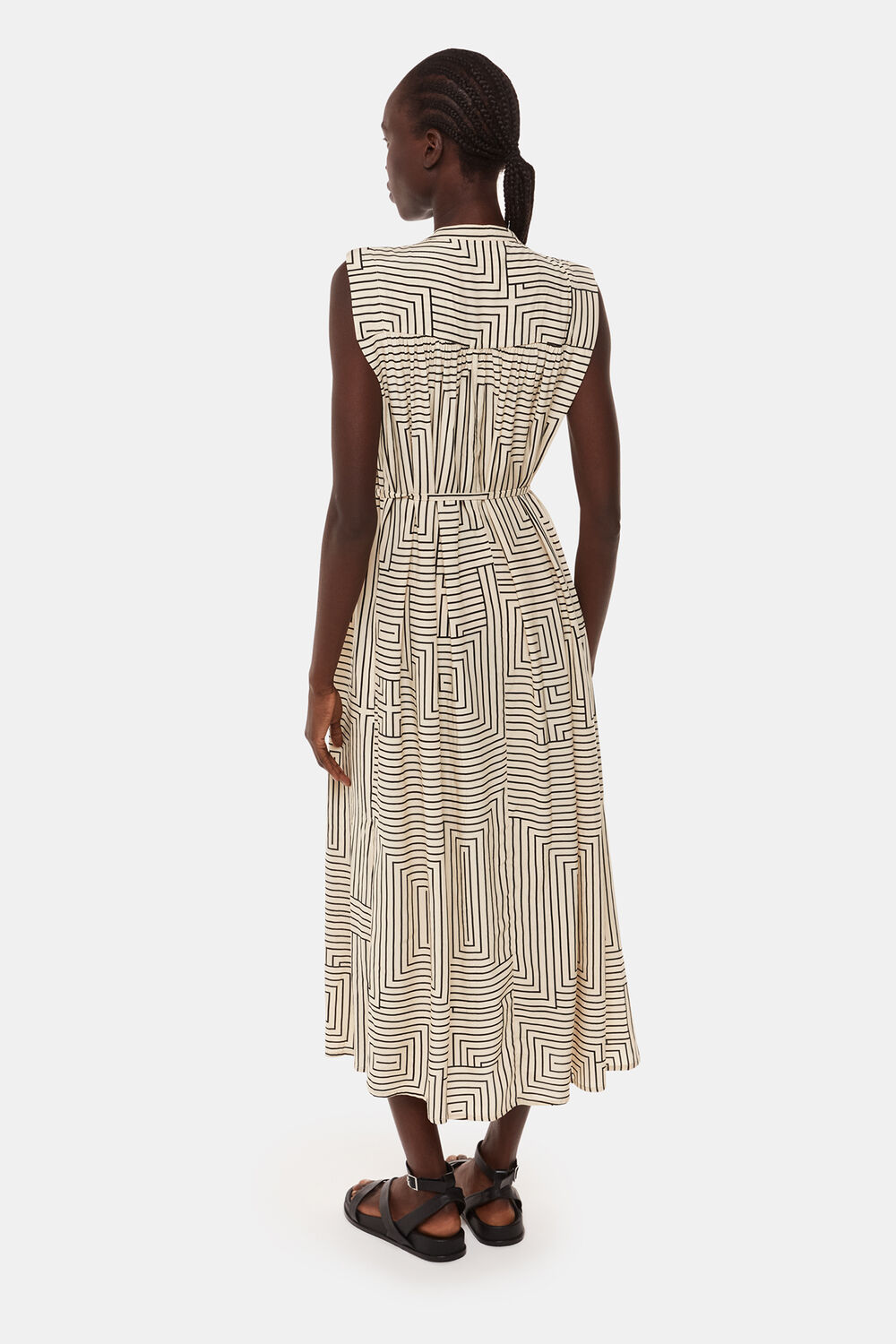 Ivory Angled Stripe Ilana Dress