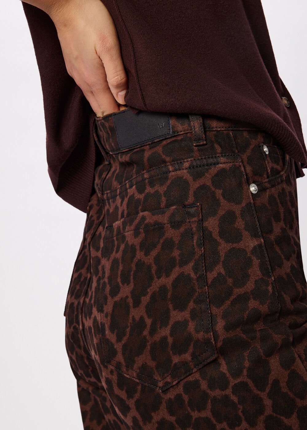 Leopard Print Barrel Jean