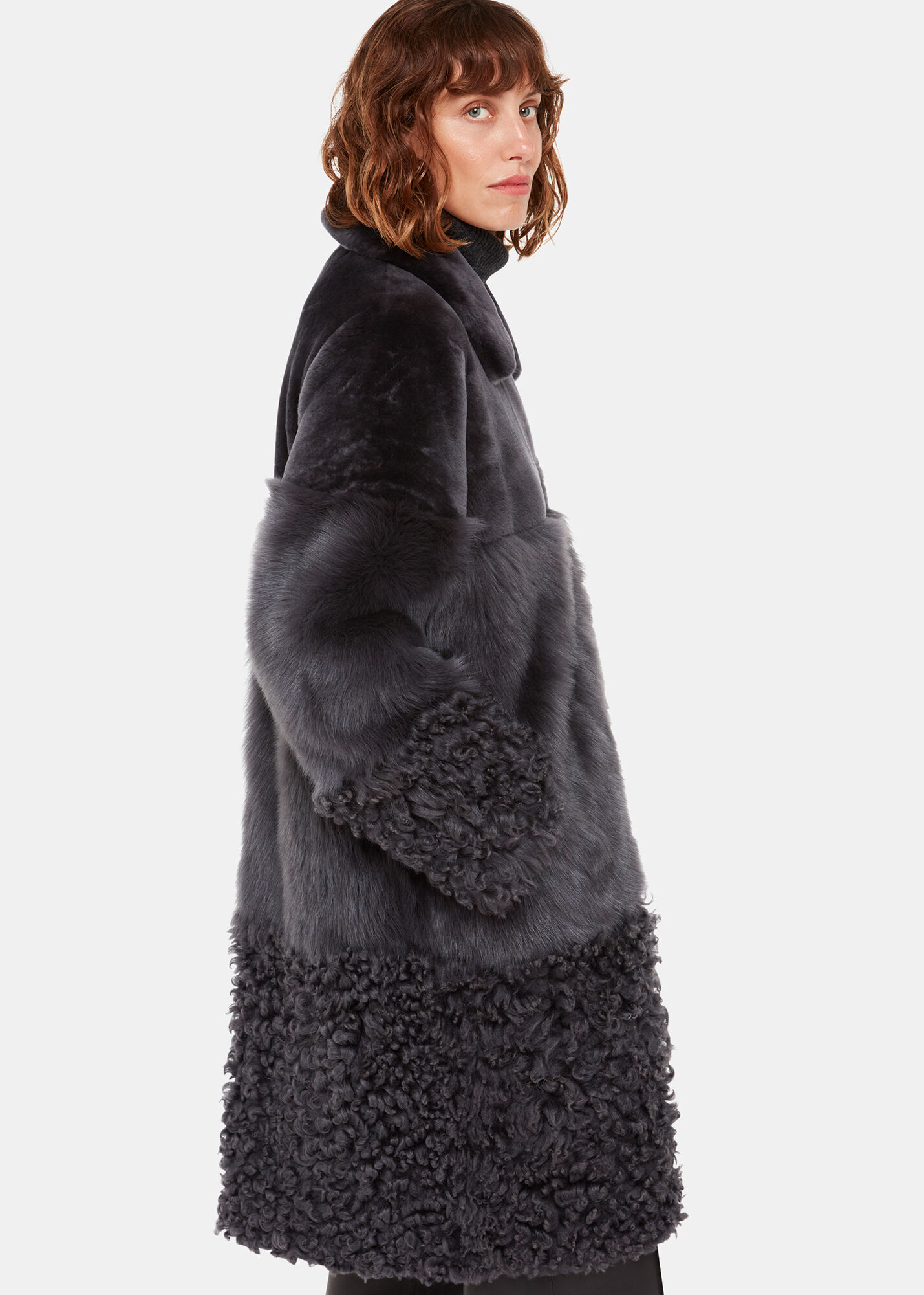 Whistles longline sale faux fur coat