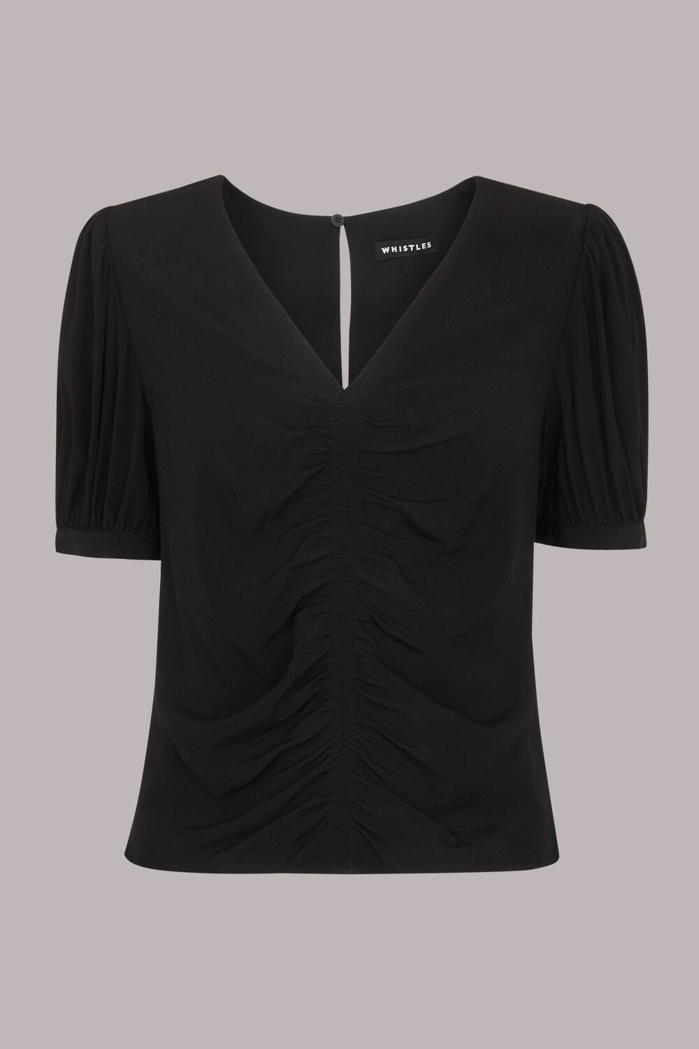V Neck Gather Detail Top