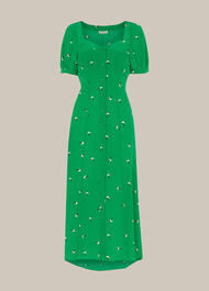 Romantic Floral Silk Dress