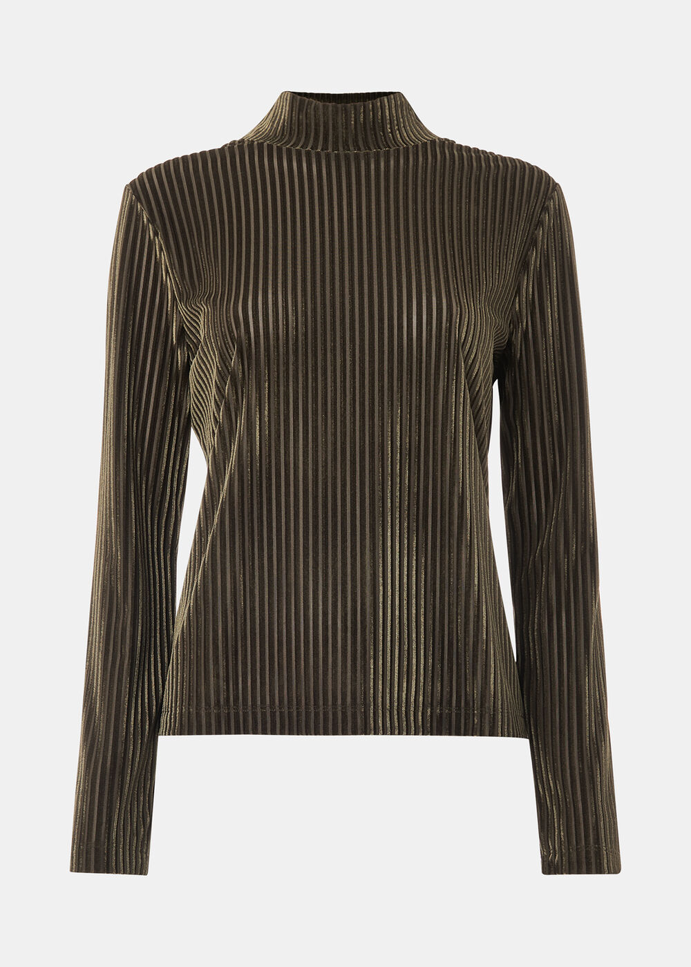 Velvet Stripe High Neck Top